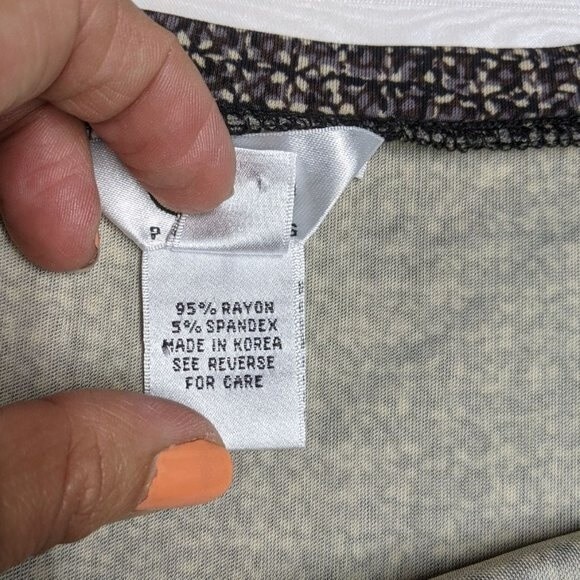 Talbots Skirt Medium Petites Textured Stretch Elastic Waistband Flare Hem M - Picture 6 of 7